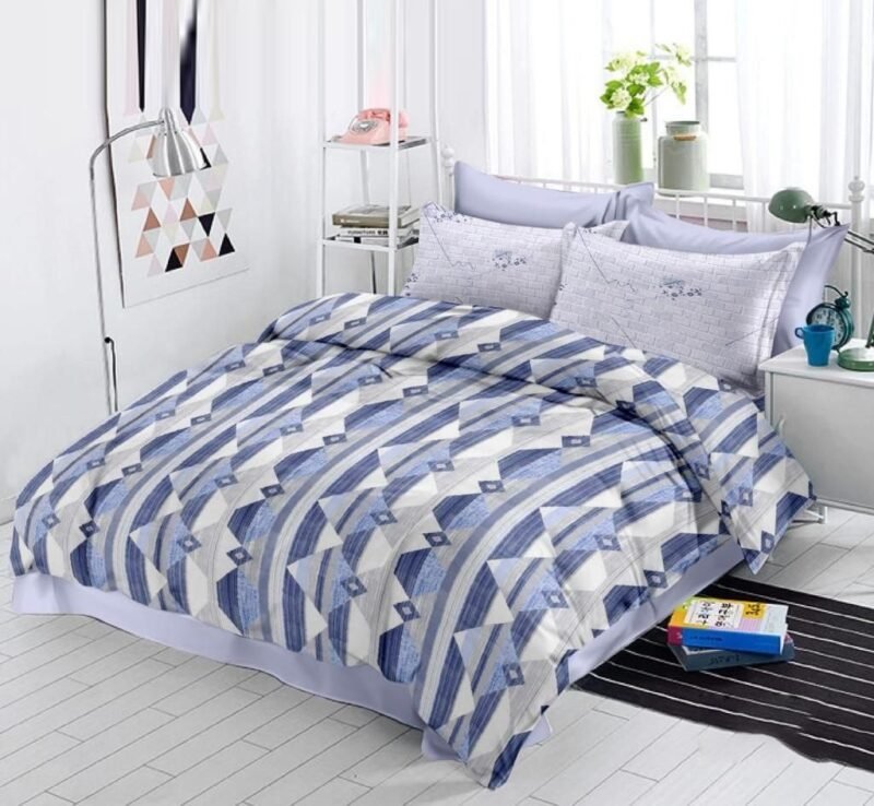 Light Blue Luxury Pure Cotton Double Bedsheet Set