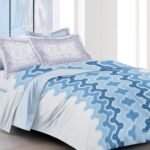 Sky Blue Luxury Pure Cotton Double Bedsheet Set