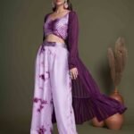 Dark Purple Stylish Indo Western For Women