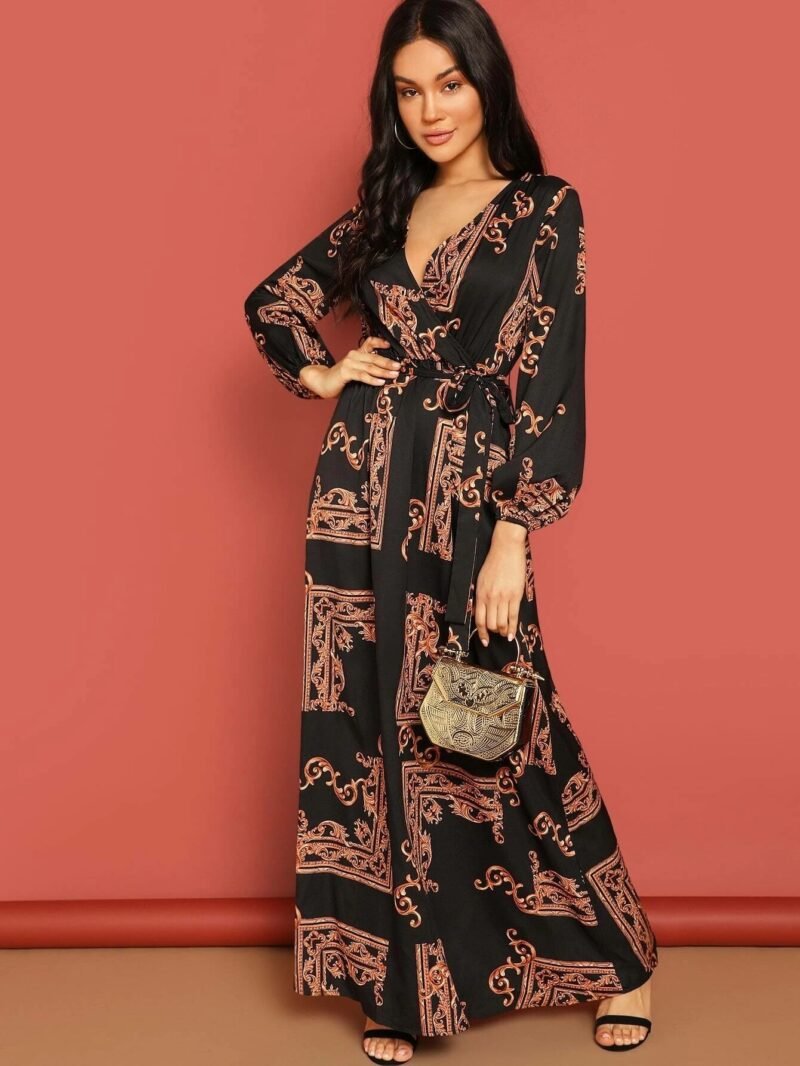 Black And Brown Stylish Party Wear Bsy Linen Maxi