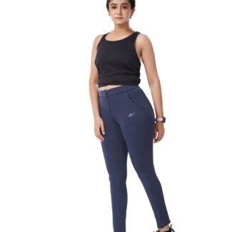 Blue Colour Polyester Solid Pattern Track Pant