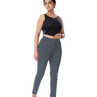 Grey Colour Polyester Solid Pattern Track Pant
