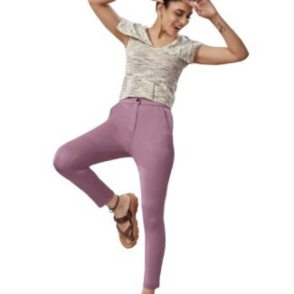 Pink Colour Polyester Solid Pattern Track Pant