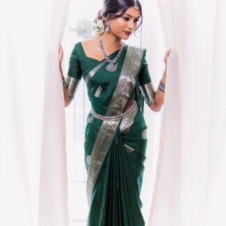 Green Beautiful Rich Pallu Silk Saree
