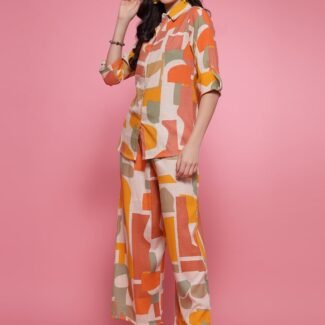 Abstract Top And Trouser Co-Ord Set