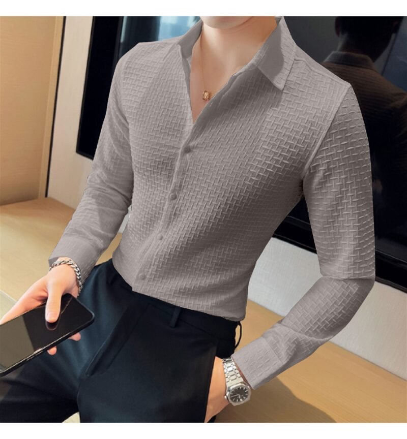 Grey Checks Structured Premium Shirt