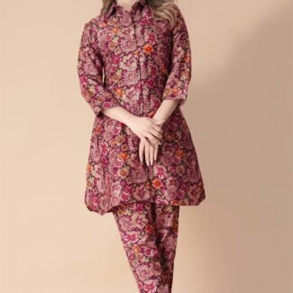 Floral Print Tunic and Pants Co-Ord Set