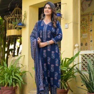 Floral Printed Kurta With Bottom Wear and Dupatta