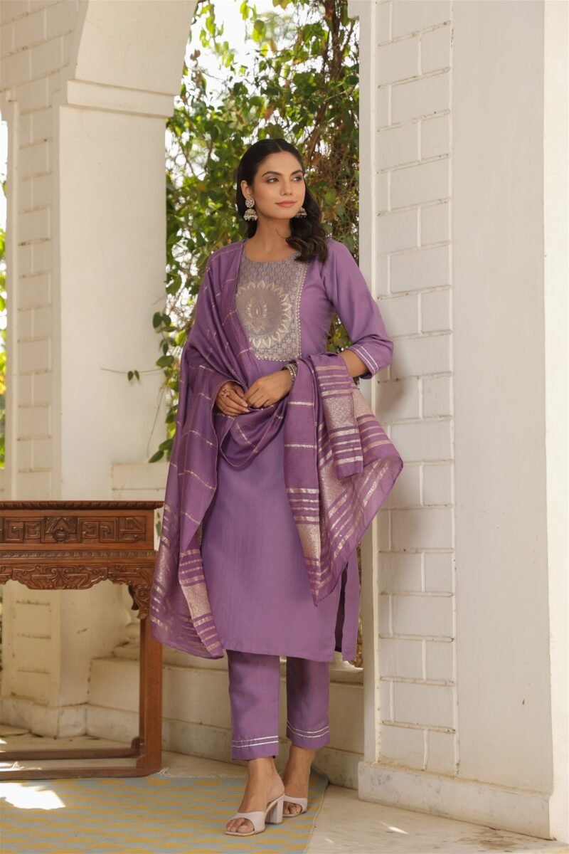 Beautiful and Simple Embroidered Kurta set