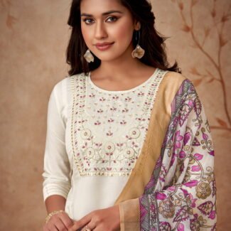 Women Embroidered Straight Kurta with Pants