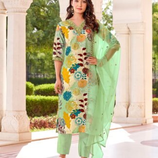 Women Floral Print Kurta with Pants And Dupatta